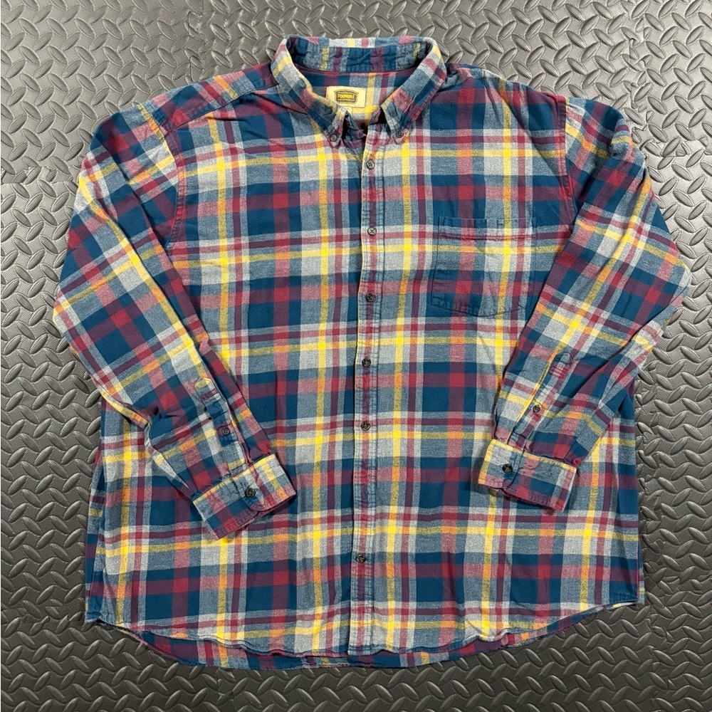 Foundry Supply Co Plaid Flannel Shirt Men’s 3XLT Tall Button Down Cotton - Picture 2 of 9